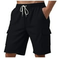 thumbnail image 1 of Men's Stretch Cargo Shorts Casual Drawstring Classic Relaxed Fit Summer Short with Multi Pockets Mens Beach Shorts Athletic Gym Basketball, 1 of 8