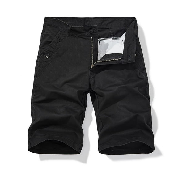 Men's Stretch Cargo Shorts with Zipper, Comfort Hiking Fit Shorts, Fashion Mens Shorts Clearance, New-Type B-Black, XL