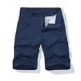 thumbnail image 1 of Men's Stretch Cargo Shorts with Zipper, Comfort Hiking Fit Shorts, Fashion Mens Shorts Clearance, New-Type B-Blue, M, 1 of 3