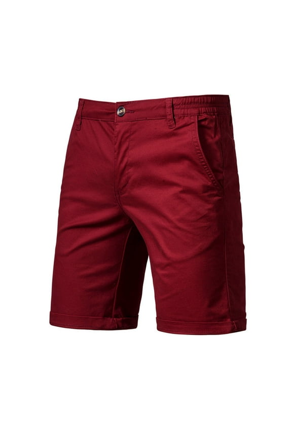 Men's Stretch Chino Short Slim Fit 10" Inseam Flat Front Shorts Summer Cotton Casual Shorts with Pocket