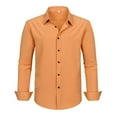 thumbnail image 1 of Men's Stretch Comfort Dress Shirt Long Sleeve Button Down Formal Business Casual Soft Breathable Work Wedding Mens Summer Lightweight Pullover Tee Shirts, 1 of 5