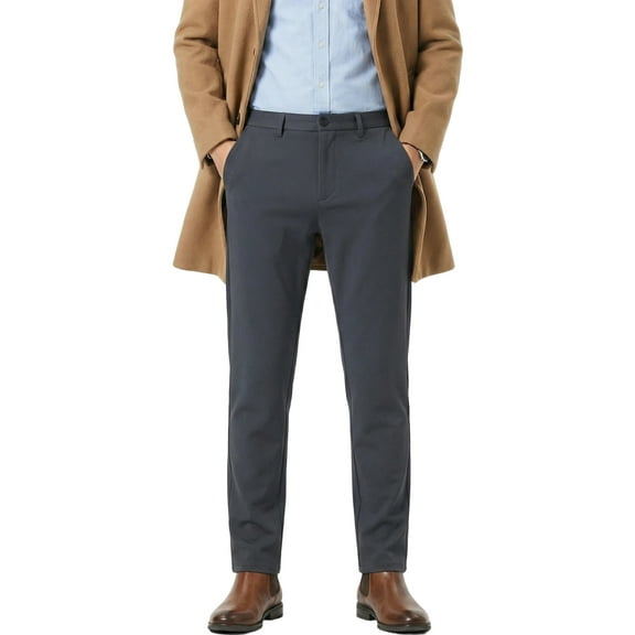 Men's Stretch Dress Pants - 4-Way Elastic Straight Fit for Fall/Spring (280GSM)