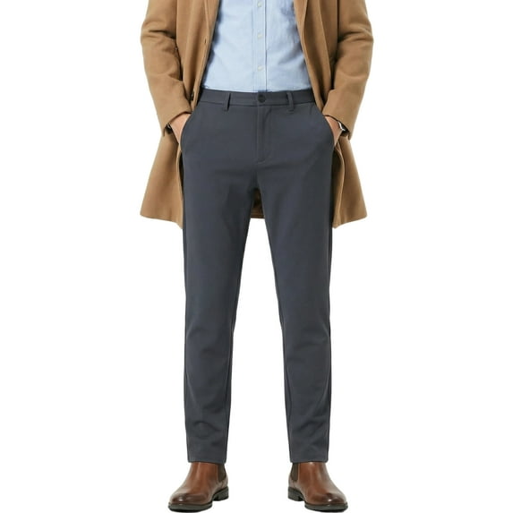 Men's Stretch Dress Pants - 4-Way Elastic Straight Fit for Fall/Spring (280GSM)