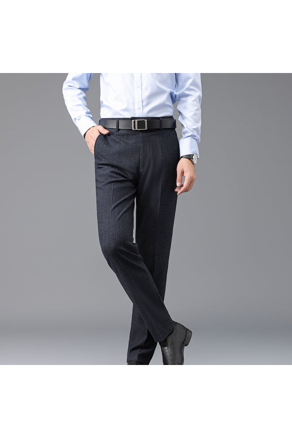 Men's Stretch Dress Pants Slim Fit Skinny Suit Pants Classic Fit Expandable Waist Flex Flat Front Straight Fit Pant Comfort Waistband Pant Formal Pants Wrinkle Free Trousers