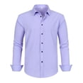 thumbnail image 1 of Men's Stretch Dress Shirt Comfort Fit Long Sleeve Formal Business Casual Button Down Shirt Breathable Fabric Relaxed Fit Plus Size Mens Summer Lightweight Pullover Tee Shirts, 1 of 5