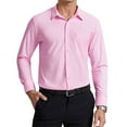 thumbnail image 1 of Men's Stretch Dress Shirt Solid Color Wrinkle Free Long Sleeve Casual Business Button Down Shirts, 1 of 7