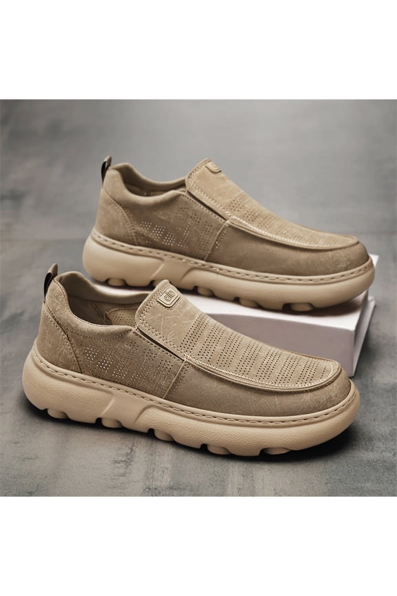 Men’s Stretch Fabric Casual Shoes, Highly Elastic Knit Upper, Flexible Anti-Crack Sole Durable Everyday Sneakers