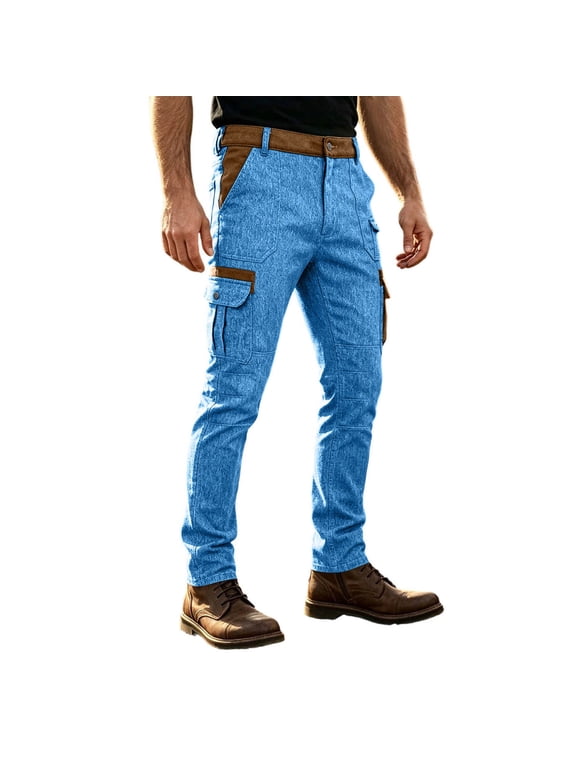 Men's Stretch Flame Resistant Tactical Cargo Pants, Slim Fit Durable Work Trousers with Utility Pockets, Comfortable Stain Resistant for Work Site Outdoor Wear
