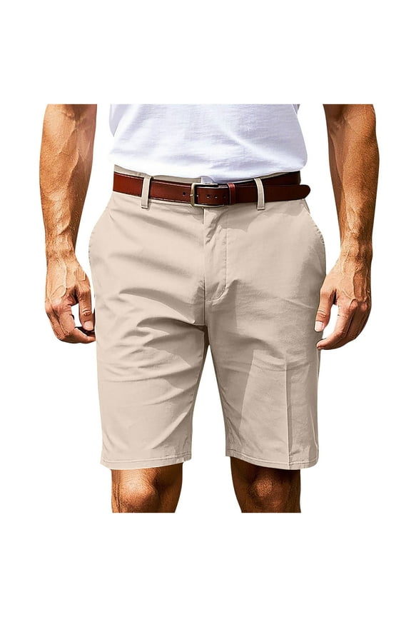 Men's Stretch Golf Shorts Flat Front Dress Shorts Summer Lightweight Bermuda Shorts Solid Color Casual Shorts