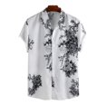 thumbnail image 1 of Men's Stretch Hawaiian Shirt Beach Tropical Aloha Style Perfect for Summer, 1 of 2