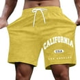 thumbnail image 1 of Men's Stretch Letter Print Casual Shorts Comfortable Summer Outdoor Wear, 1 of 3