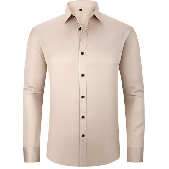Men's Stretch Long Sleeve Dress Shirt - -Free Business Casual Button Down - Regular Fit