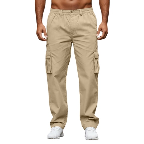 Men's Stretch Military Pants Water-Resistant Elastic Waist Cargo Pants with Multi-Functional Pockets Quick Dry Pants Lightweight Durable Ripstop Cargo Pants Trousers,Brown 3XL