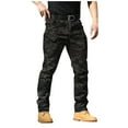 thumbnail image 1 of Men's Stretch Multi-Pocket Cargo Pants, Elastic Waist Relaxed Fit Outdoor Hiking Work Trousers, Durable Utility Design for Camping, Travel and Daily Use, 1 of 4