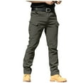 thumbnail image 1 of Men's Stretch Multi-Pocket Cargo Pants, Elastic Waist Relaxed Fit Outdoor Hiking Work Trousers, Durable Utility Design for Camping, Travel and Daily Use, 1 of 4