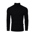 thumbnail image 1 of Men's Stretch Muscle Tshirts Turtleneck Long Sleeve Knit Tees Casual Slim Fit Basic Shirt Tops, 1 of 5