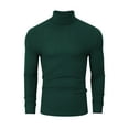 thumbnail image 1 of Men's Stretch Muscle Tshirts Turtleneck Long Sleeve Knit Tees Casual Slim Fit Basic Shirt Tops, 1 of 5