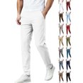 thumbnail image 1 of Men's Stretch Pants Elastic Waist Chino Trousers with Pockets Outdoor Hiking Long Pants for Men, 1 of 8