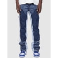 Stack Block Pattern Men's Stretch Patchwork Stacked Flare Jeans, Color‑Block Multi‑Layer ...