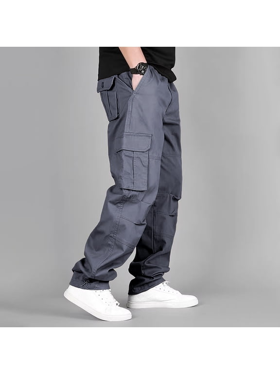Men’s Stretch Polyester Multi Pocket Cargo Pants S to XXL, Long Lasting Breathable Outdoor Hiking Trousers