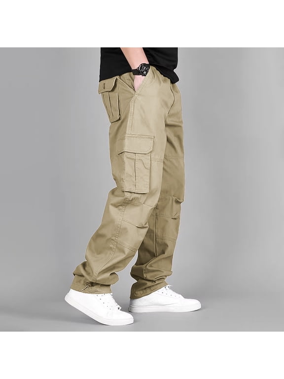 Men’s Stretch Polyester Multi Pocket Cargo Pants S to XXL, Long Lasting Breathable Outdoor Hiking Trousers