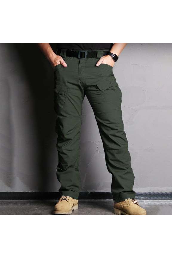 Men’s Stretch Rip Resistant Polyester Cargo Pants S-XXL, Durable Breathable Construction Work Trousers