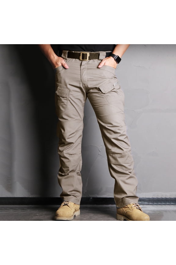 Men’s Stretch Rip Resistant Polyester Cargo Pants S-XXL, Durable Breathable Construction Work Trousers