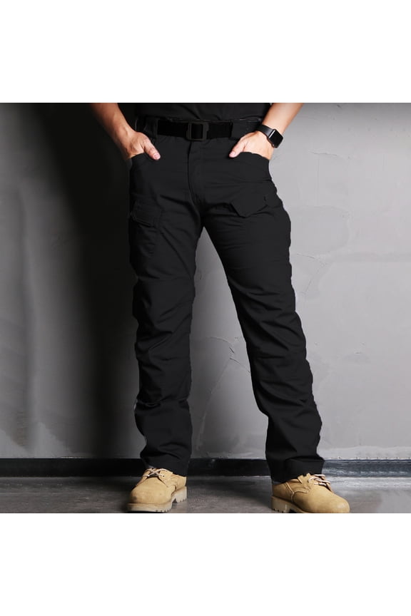 Men’s Stretch Rip Resistant Polyester Cargo Pants S-XXL, Durable Breathable Construction Work Trousers