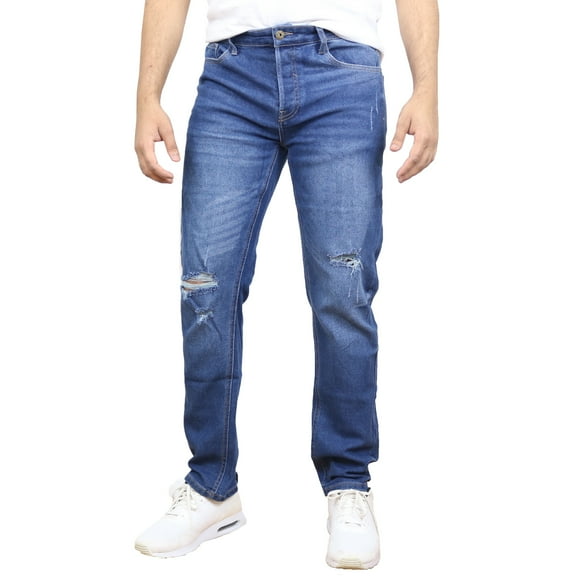 Men's Stretch Ripped Jeans - Denim Look with Flexibility & Comfort (Sizes: 30-42)