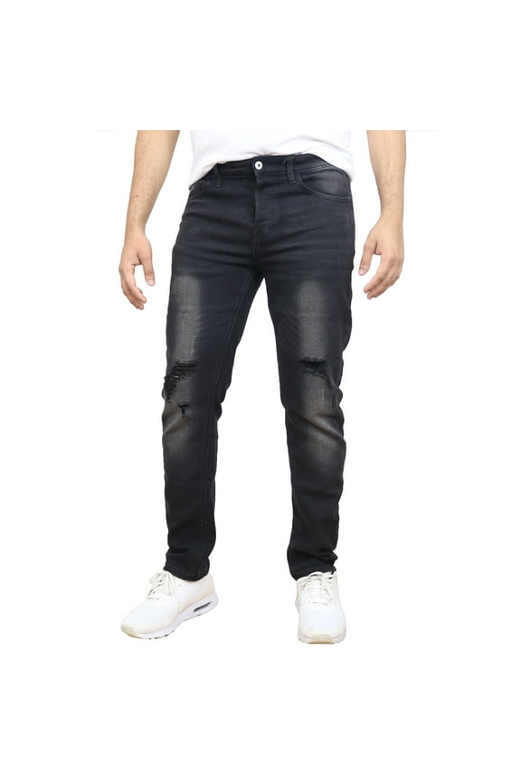 Men's Stretch Ripped Jeans - Denim Look with Flexibility & Comfort (Sizes: 30-42)