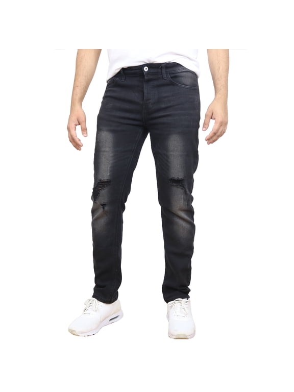Men's Stretch Ripped Jeans - Denim Look with Flexibility & Comfort (Sizes: 30-42)