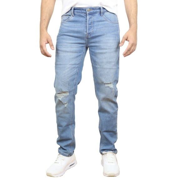 Men's Stretch Ripped Jeans - Denim Look with Flexibility & Comfort (Sizes: 30-42)