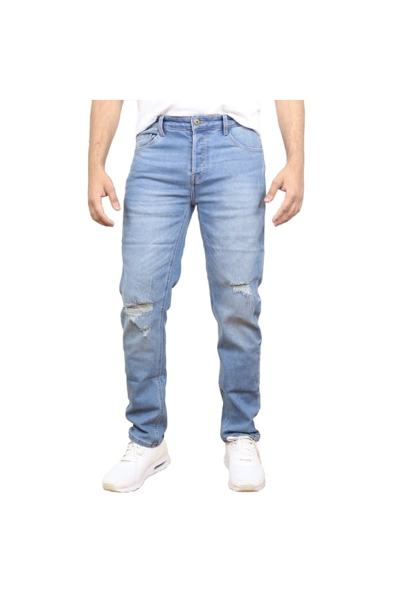 Men's Stretch Ripped Jeans - Denim Look with Flexibility & Comfort (Sizes: 30-42)