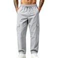 thumbnail image 1 of Men's Stretch Ripstop Tactical Pants Lightweight Flex Hiking Cotton Twill Cargo Work Pants with Multi Pockets Gray, 1 of 6