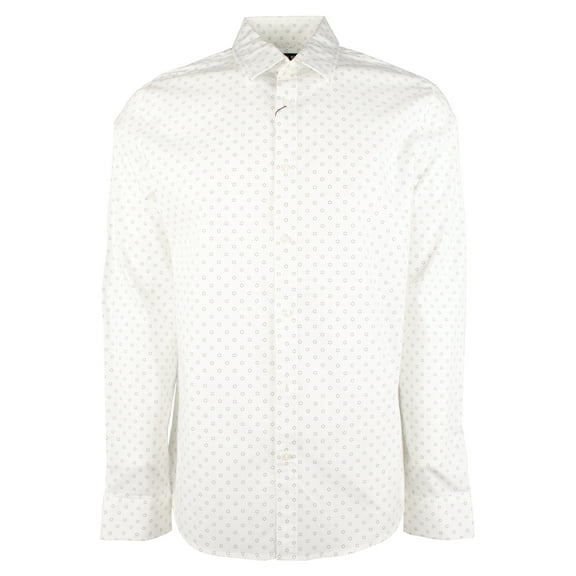 Men's Stretch Slim Fit Long Sleeve Shirt Wht XL