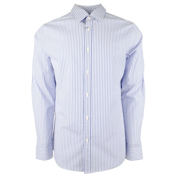 Men's Stretch Striped Slim Fit Long Sleeve Shirt CBl XL