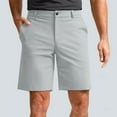 thumbnail image 1 of Men's Stretch Suit Shorts Solid Color Casual Button Waist Pockets Outdoors Shorts Straight Barrel Trekking Shorts Pants, S-3XL, 1 of 5