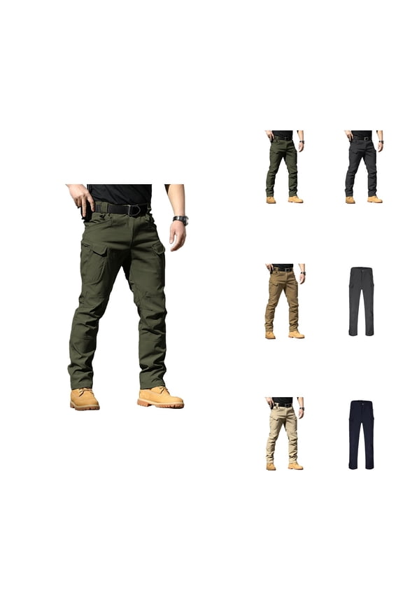Men's Stretch Tactical Cargo Pants – Water Resistant Ripstop Softshell Trousers, Lightweight Durable Slim Fit Outdoor Work Hiking Pants with Pockets for Travel & Daily Wear