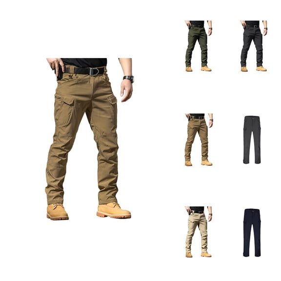 Men's Stretch Tactical Cargo Pants – Water Resistant Ripstop Softshell Trousers, Lightweight Durable Slim Fit Outdoor Work Hiking Pants with Pockets for Travel & Daily Wear