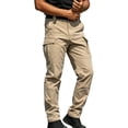 thumbnail image 1 of Men's Stretch Tactical Pants, Lightweight Water Resistant Ripstop Cargo Pants with Multi Pockets Casual Outdoor Work Hiking Pants (No Belt) for Travel, 1 of 9