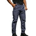 thumbnail image 1 of Men's Stretch Tactical Pants, Lightweight Water Resistant Ripstop Cargo Pants with Multi Pockets Casual Outdoor Work Hiking Pants (No Belt) for Travel, 1 of 5