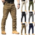 thumbnail image 1 of Men's Stretch Tactical Pants,Water Resistant Ripstop Cargo Pants,Lightweight Outdoor Work Hiking Pants with Pockets(No Belt) Gray M, 1 of 9