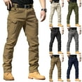 thumbnail image 1 of Men's Stretch Tactical Pants,Water Resistant Ripstop Cargo Pants,Lightweight Outdoor Work Hiking Pants with Pockets(No Belt) Green L, 1 of 9