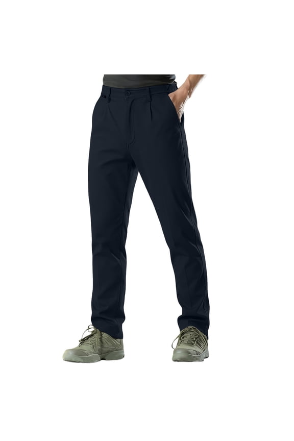 Men's Stretch Work Pants Flex Ripstop Full Elastic Big and Tall Cargo Pants Water Resistant Utility Hiking Pants with Muti Pockets Size S-5XL Dark Blue