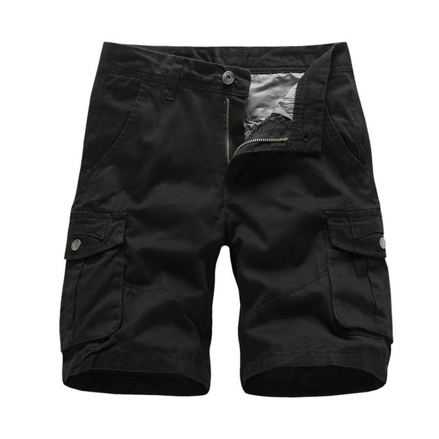 Men's Stretch Zip Cargo Pant Shorts Cargo Pants Solid Black M