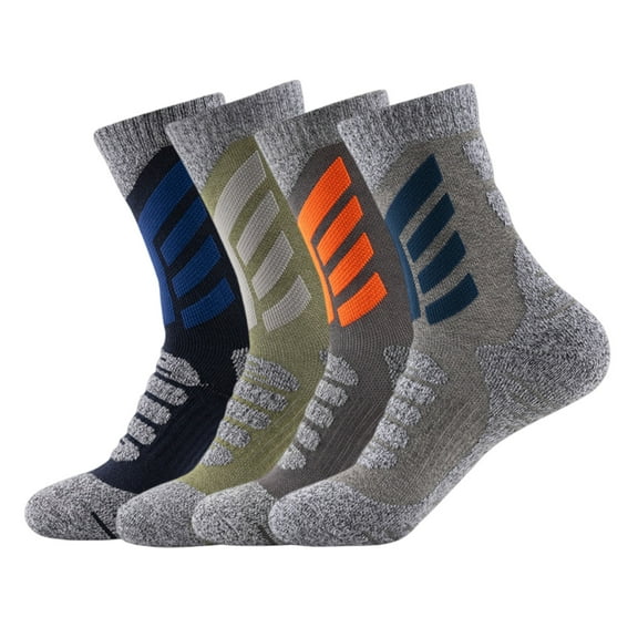 Men's Stretchy Comfortable Breathable Sports Socks - 4 Pairs Set, Khaki