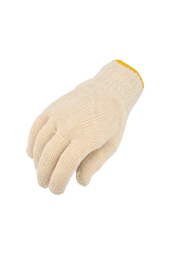 SSBM 300 Pairs Cotton String Knit Industrial Work Gloves, Tan, 7 Gauge Men's 10" for Protection, Comfort & Dexterity