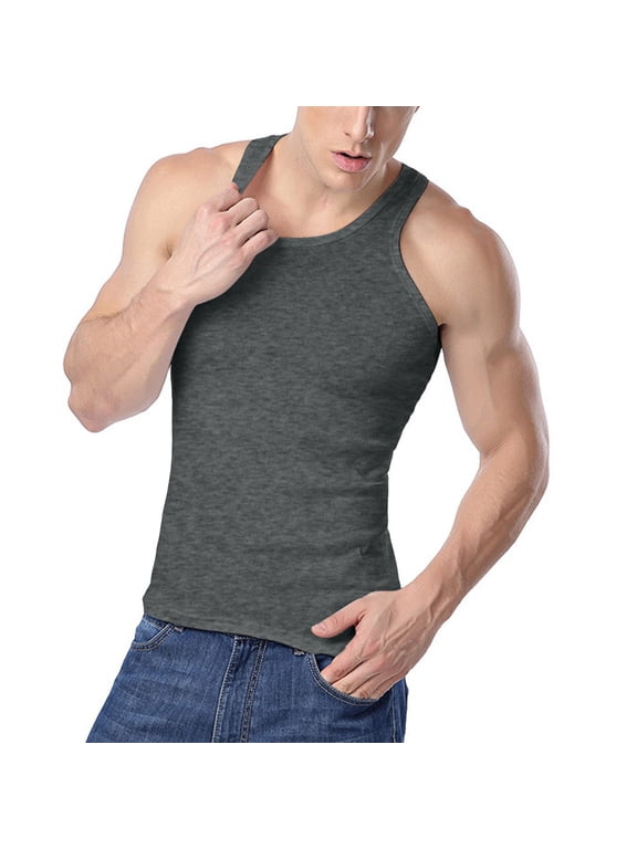 Men's Stringer Tank Tops Cotton Vest Sleeveless Gym Workout Bodybuilding Fitness Muscle T Shirts Summer Athletic Undershirts