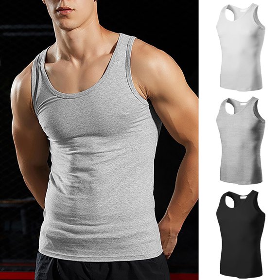 Men's Stringer Tank Tops Cotton Vest Sleeveless Gym Workout Bodybuilding Fitness Muscle T Shirts