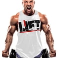 thumbnail image 1 of Men's Stringers Bodybuilding Tank Tops Sleeveless Muscle Shirts Yoga Fitness Vest (White, XX-Large), 1 of 7